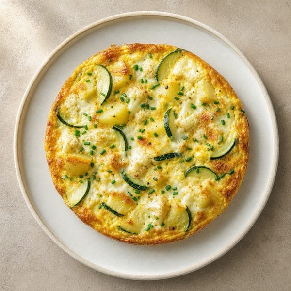Frittata z cukinią, kalafiorem i serkiem śmietankowym