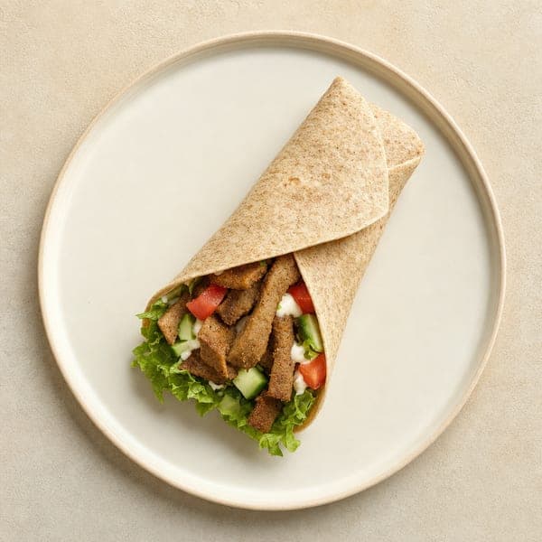 Roślinny wrap tortilla z farszem gyros
