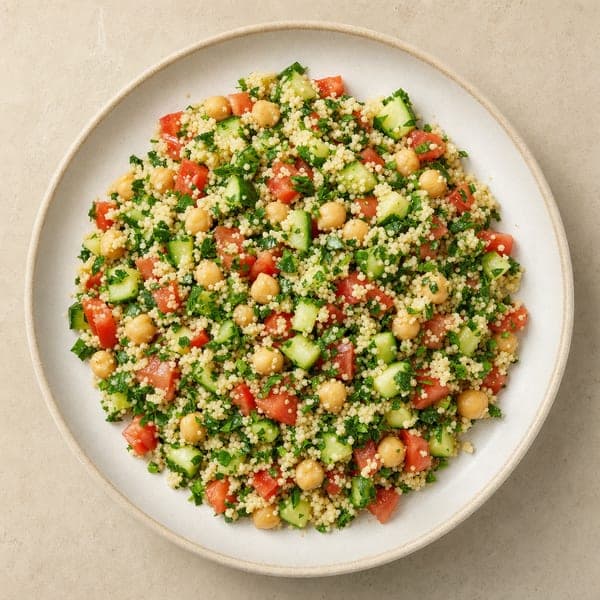 Tabbouleh z pomidorem i ogórkiem