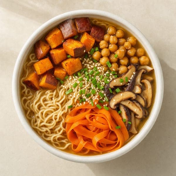 Ramen z batatem i ciecierzycą