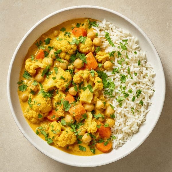 Kremowe curry z kalafiorem i ciecierzycą