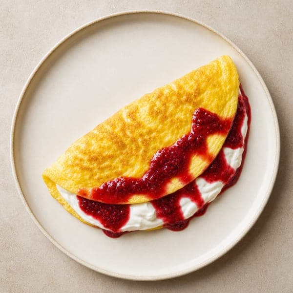 Omlet na słodko z sosem owocowym