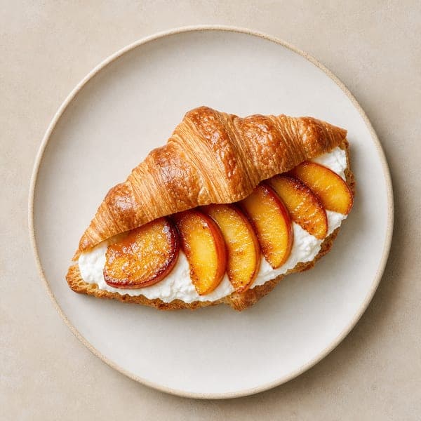 Croissant z karmelizowaną brzoskwinią i kremem skyrowym