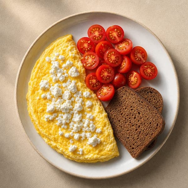 Omlet z serkiem wiejskim — szybkie, białkowe śniadanie