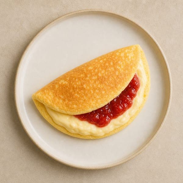 Omlet w stylu karpatki z kremem budyniowym