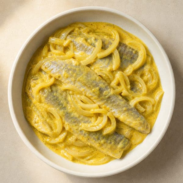 Śledzie w sosie curry z musztardą