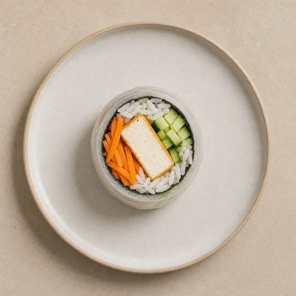 Zawijana kanapka z tofu i wodorostami nori
