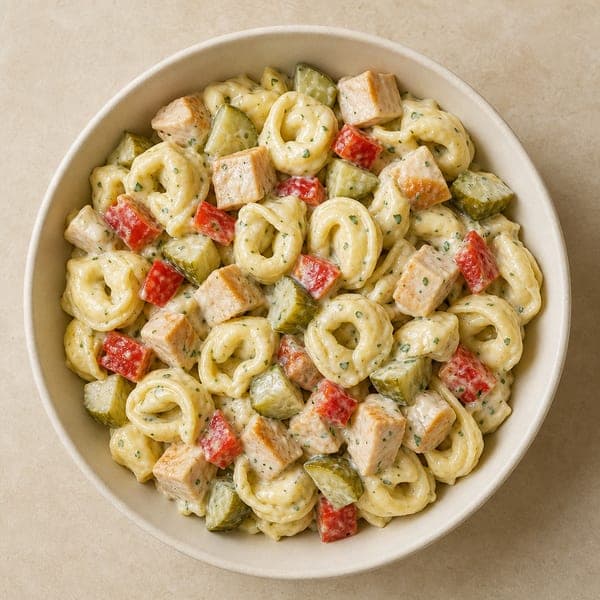 Sałatka z tortellini i wędzonym kurczakiem