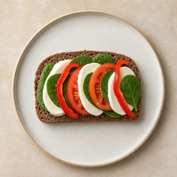 Kanapka z serem mozzarella i warzywami