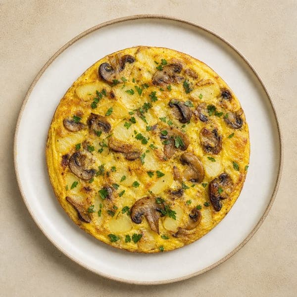 Frittata z ziemniakami, pieczarkami i pietruszką