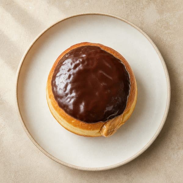Pączki pieczone z masłem orzechowym i czekoladą