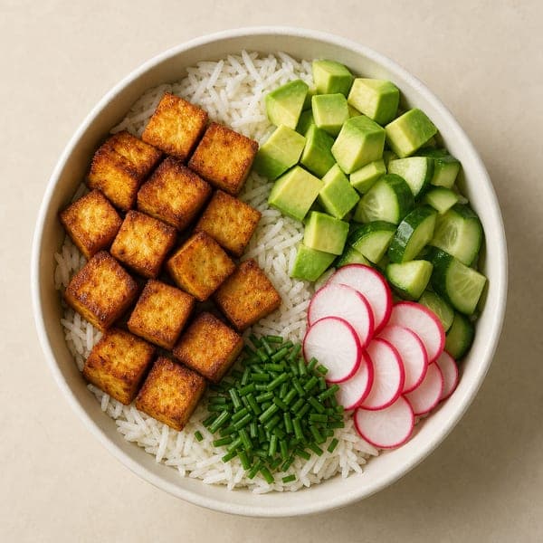 Miska ryżowa z chrupiącym tofu