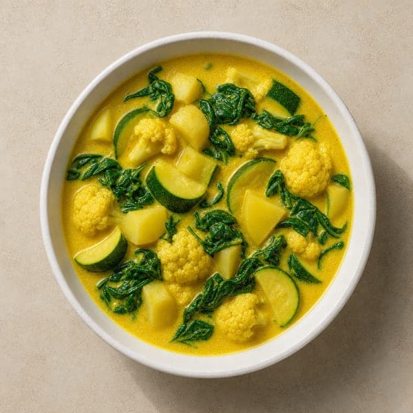Rozgrzewająca zupa curry z warzywami i mleczkiem kokosowym
