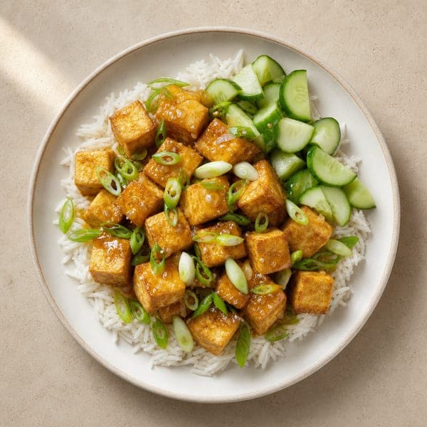 Pieczone tofu w sosie cytrynowo-imbirowym