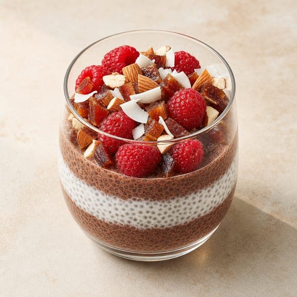 Pudding chia z kakao, kokosem i daktylami