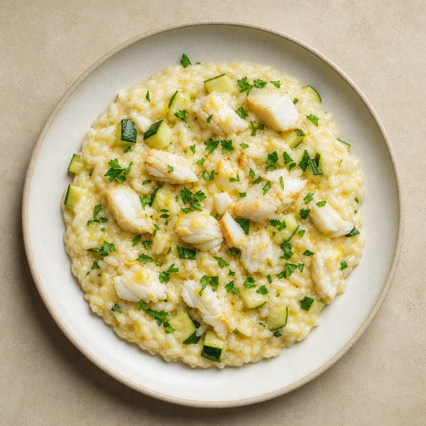 Cytrynowe risotto z dorszem