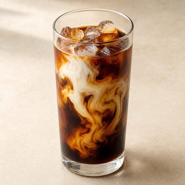 Domowa kawa cold brew z lodem i mlekiem