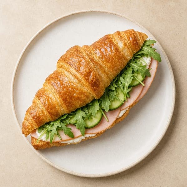 Wytrawny croissant z szynką drobiową
