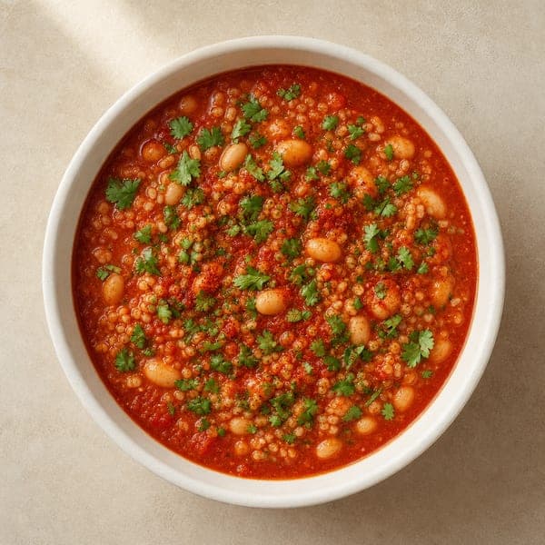 Zupa pomidorowa z fasolą i bulgur