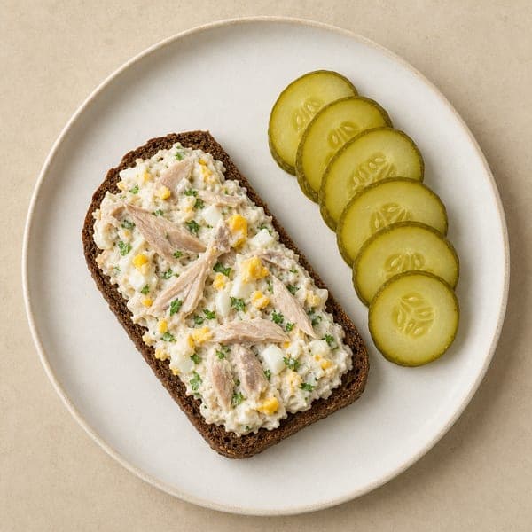 Pasta z wędzonej makreli z kiszonymi ogórkami