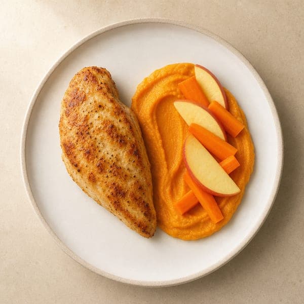 Kurczak z pieca z kremowym purée batatowym