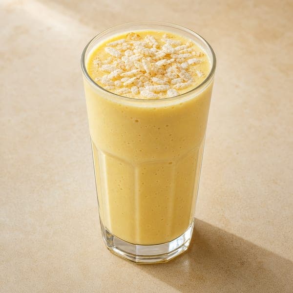 Koktajl bananowo-mango na napoju migdałowym