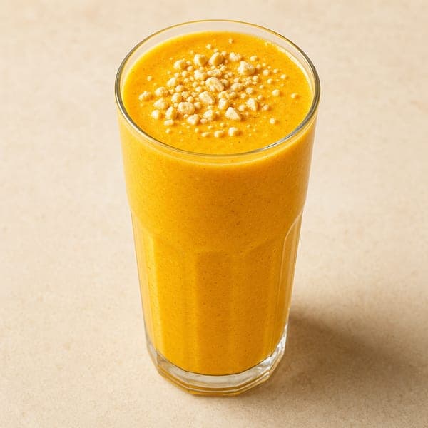 Pobudzające smoothie z bananem, pomarańczą, kurkumą i imbirem