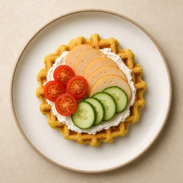 Słone gofry z mąki ciecierzycowej w wersji roślinnej