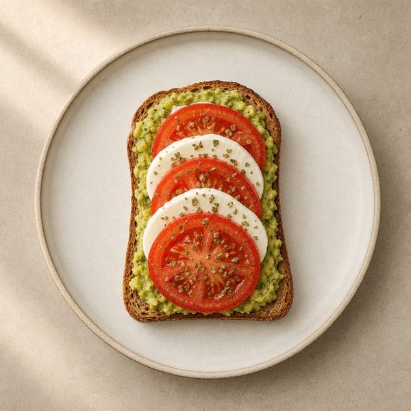 Grzanka z awokado i serem mozzarella