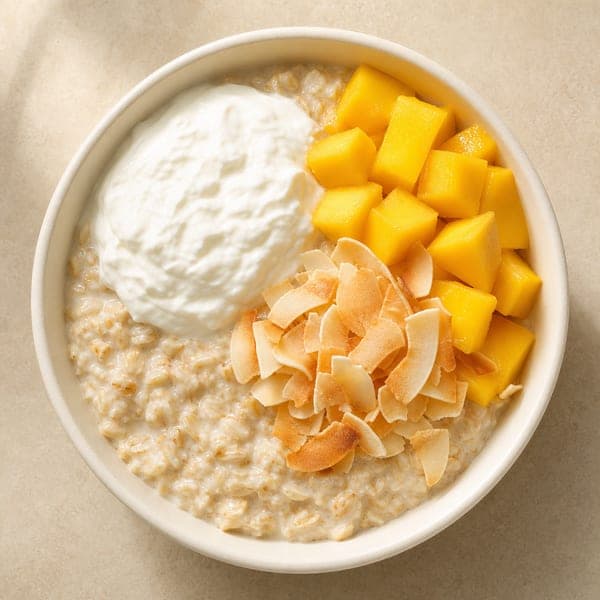 Egzotyczna owsianka z mango i kokosem