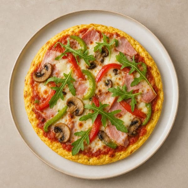 Omlet w klimacie pizzy z mozzarellą