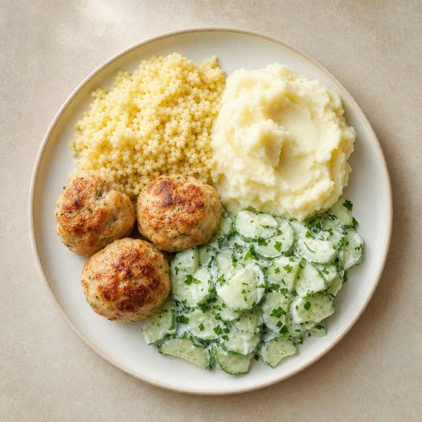 Pieczone pulpeciki z indyka z mizerią