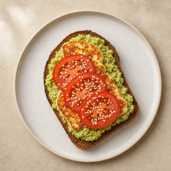 Grzanki z guacamole i serem halloumi