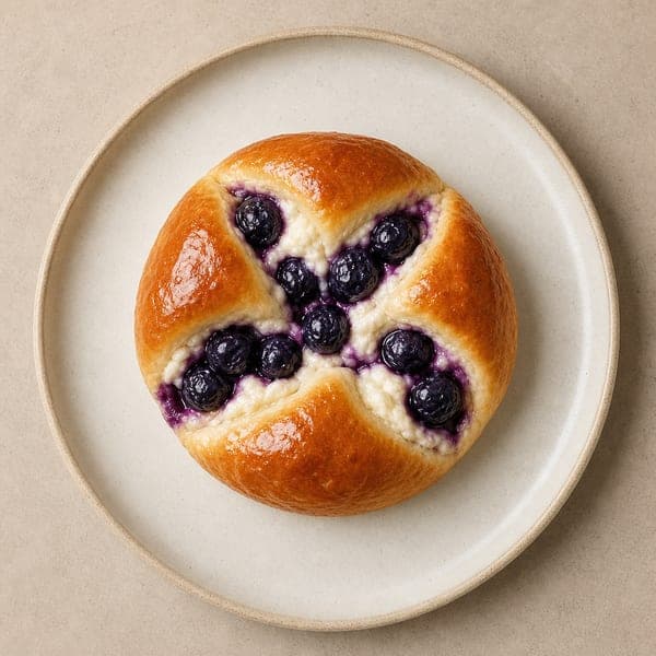 Jagodzianki drożdżowe z serem ricotta