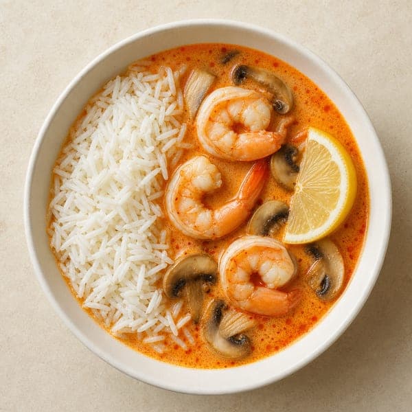 Tajska zupa Tom Yum z krewetkami
