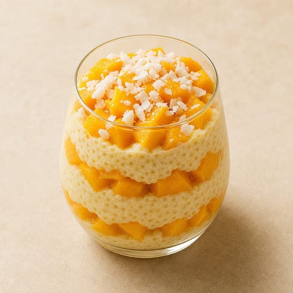 Pudding jaglany z kawałkami mango