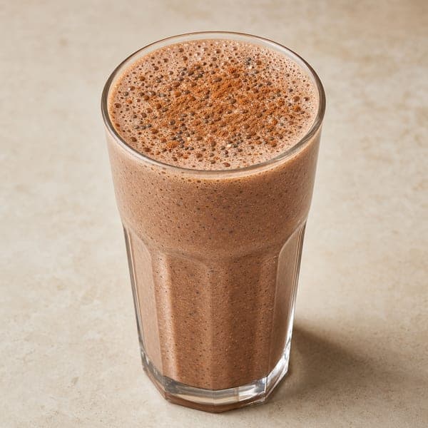 Koktajl proteinowy z bananem, kakao i siemieniem lnianym