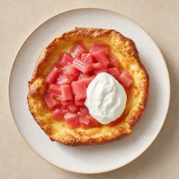 Dutch baby z konfiturą rabarbarową