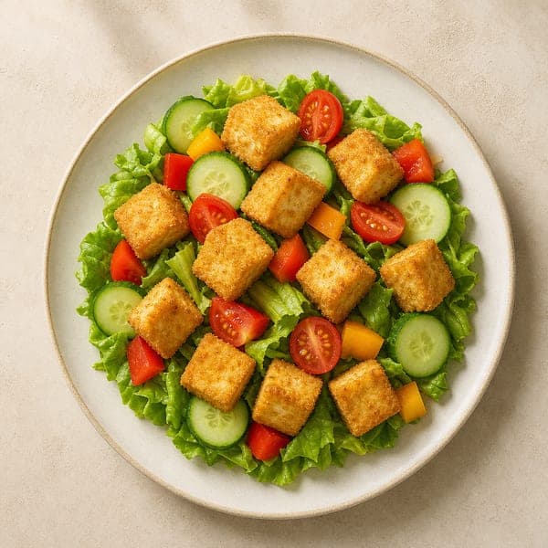 Tofu w panierce z sałatką warzywną