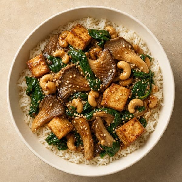 Boczniaki z tofu po azjatycku