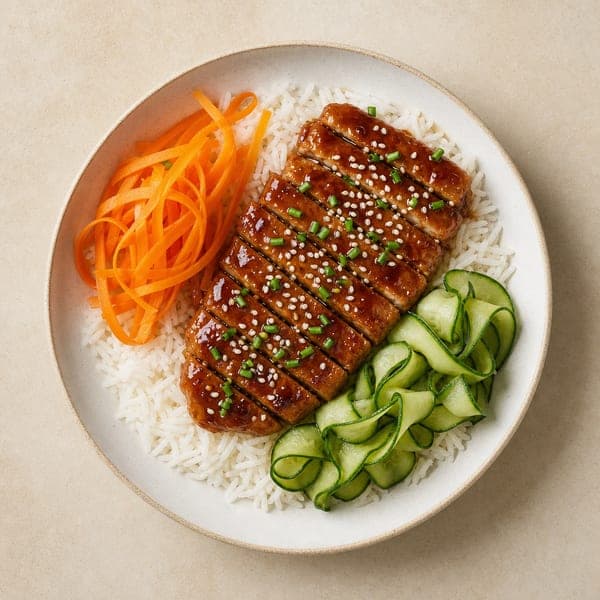 Wegańskie teriyaki na kotletach sojowych