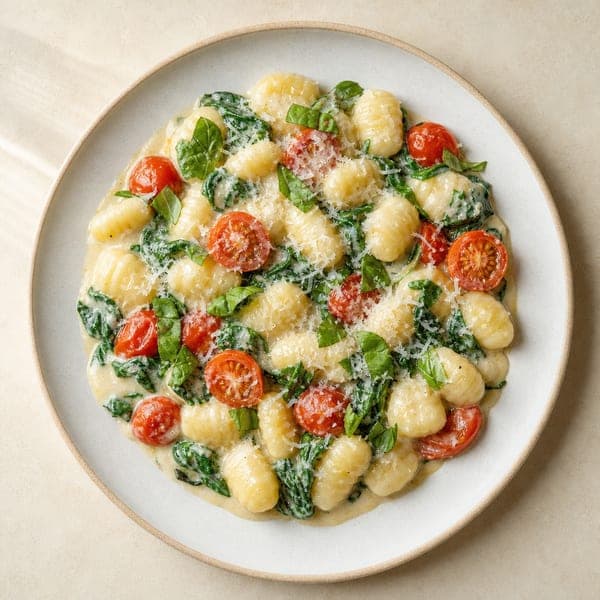 Kluseczki gnocchi w aksamitnym sosie śmietankowym