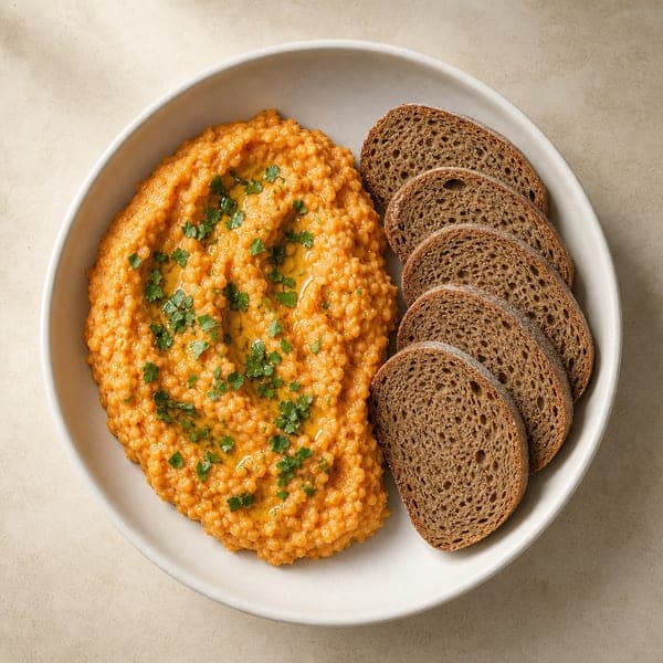 Orientalna pasta z czerwonej soczewicy z tahini