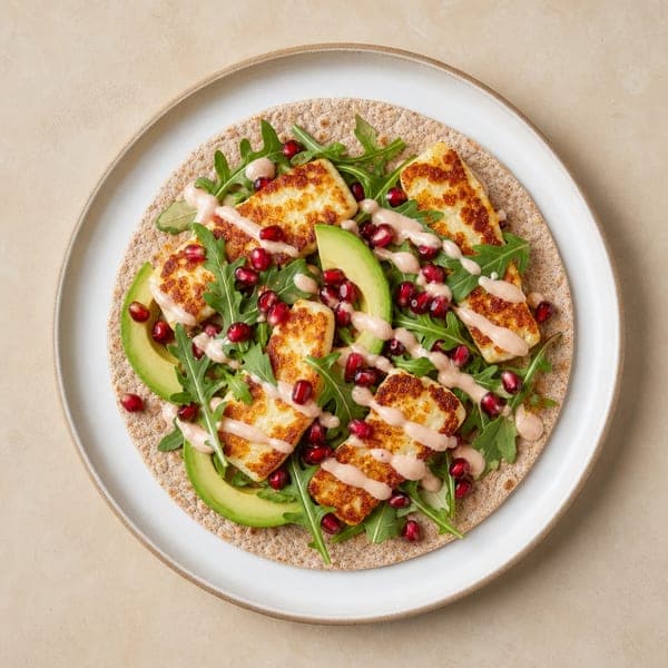Tacos z serem halloumi i granatem
