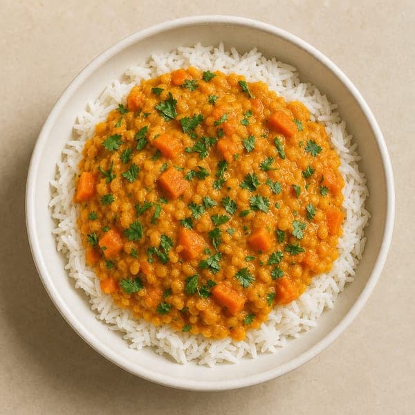 Wegetariańskie curry z czerwonej soczewicy