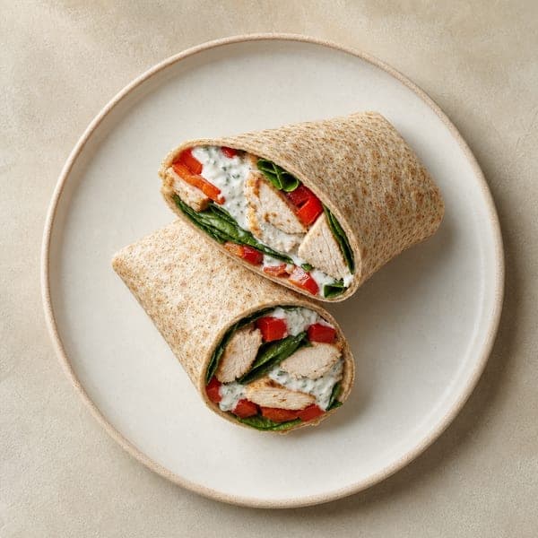 Wrap z kurczakiem i sosem czosnkowym